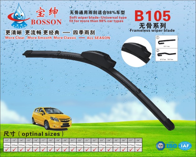 Frameless wiper blade