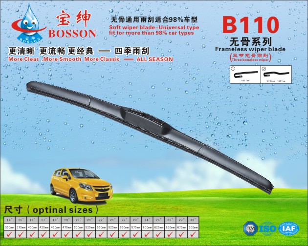 Frameless wiper blade B110